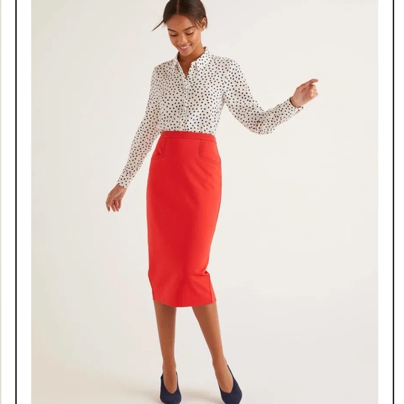 Boden Dresses & Skirts - Boden Bright Red Pencil Skirt